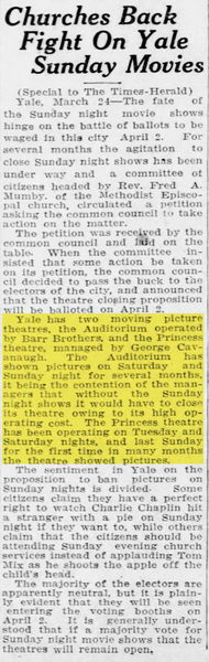 Auditorium Theatre - March 1923 Article Proving Princess And Auditorium Operated At Same Time